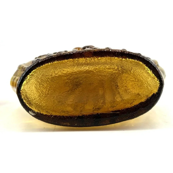 Empoli Bottle Amber Italian Glass Genie Hour Glass Figure Grapes MCM 18" - Picture 9 of 9